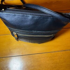 Tignanello Black Leather Crossbody Bag